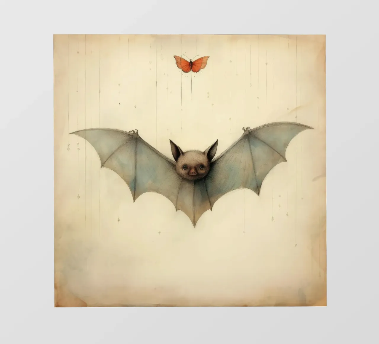 Pipistrello minimo 3 pellicola backlit da Minimal Animal Art