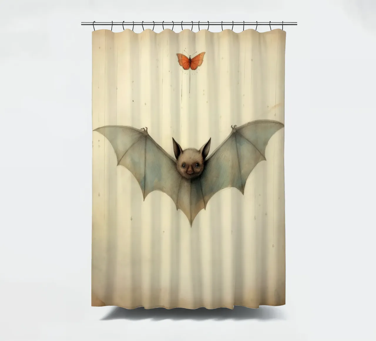 Pipistrello minimo 3 tenda da doccia da Minimal Animal Art