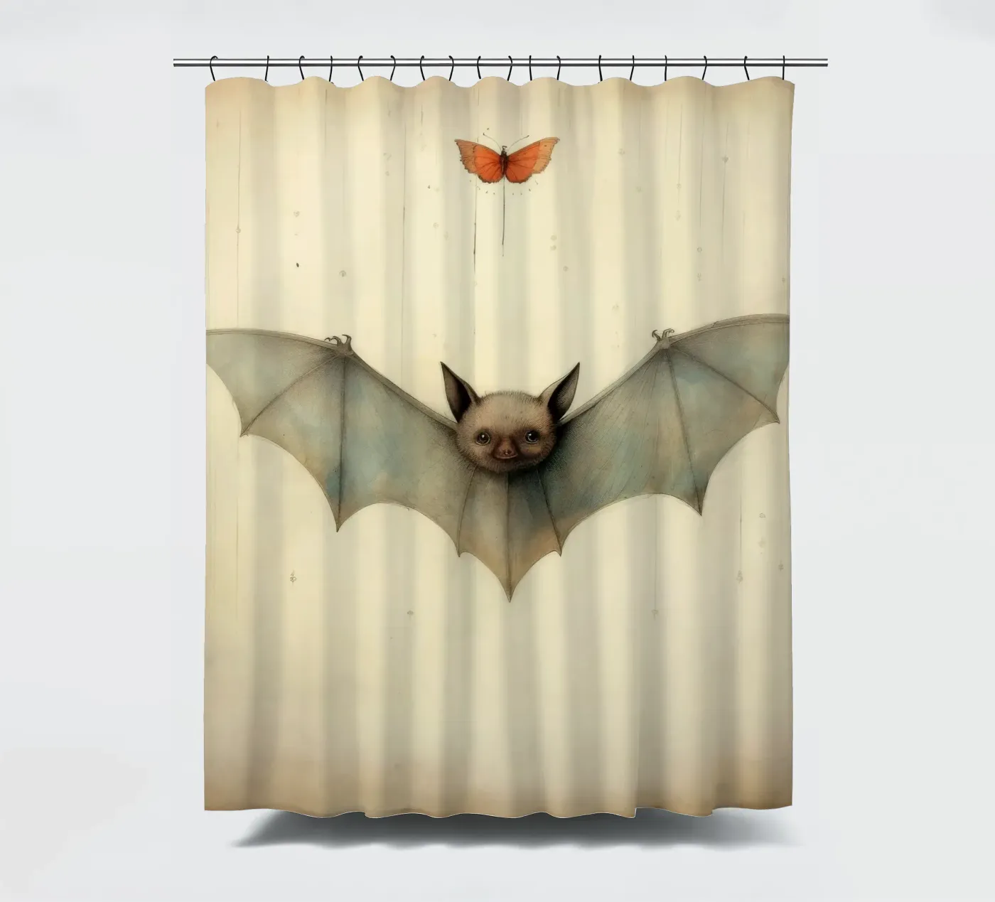Minimum Bat douchegordijn van Minimal Animal Art