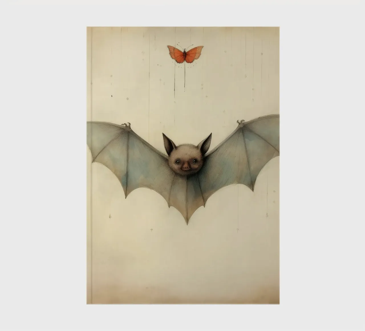 Pipistrello minimo 3 diario da Minimal Animal Art