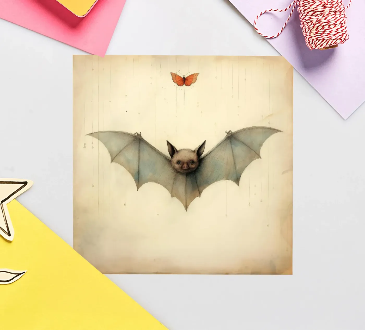 Minimal Bat Sticker von Minimal Animal Art