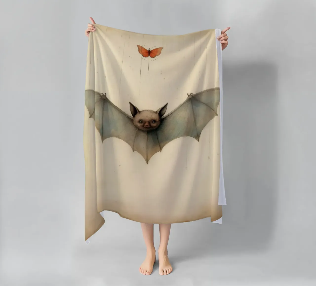 Pipistrello minimo 3 telo mare da Minimal Animal Art