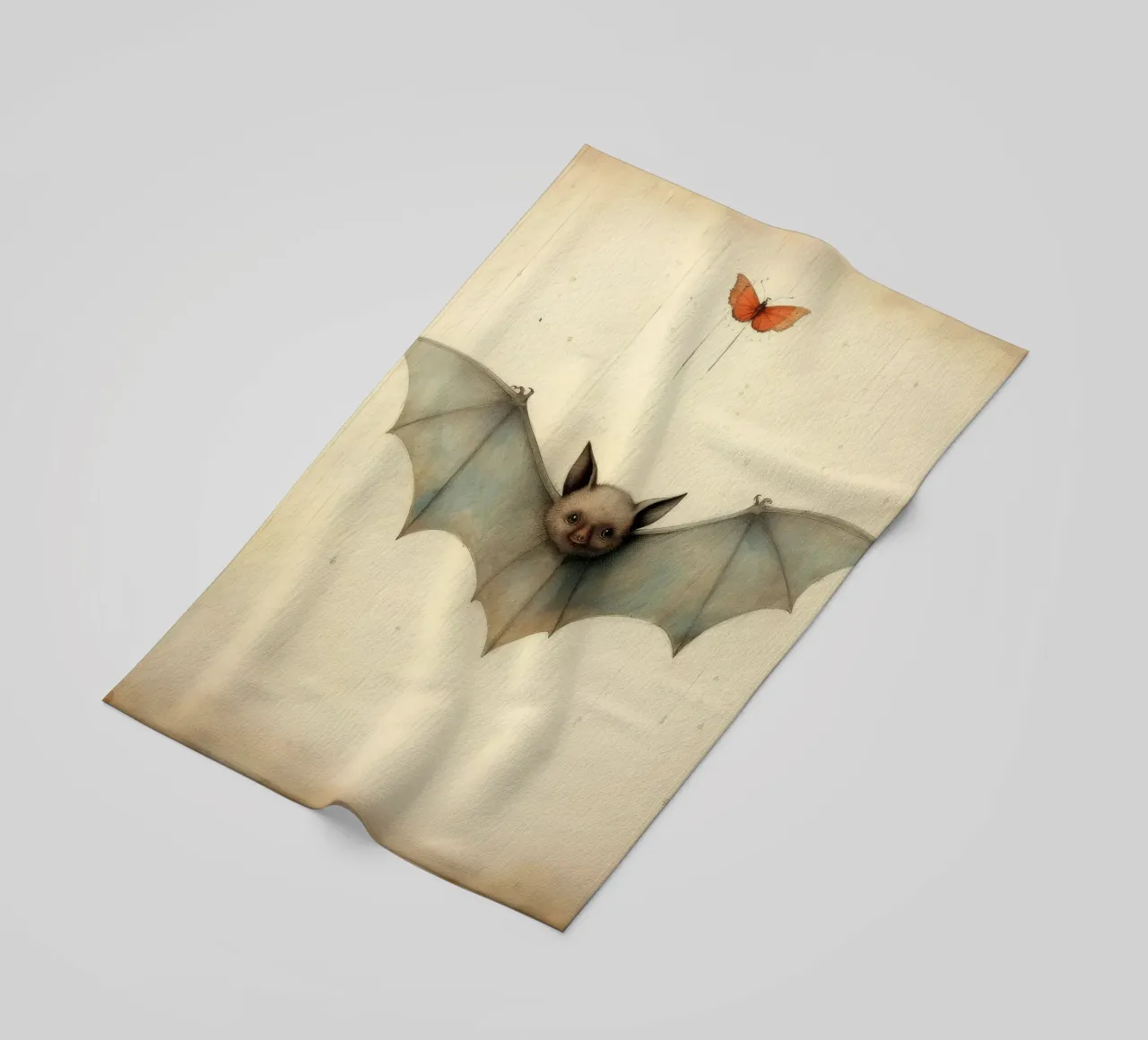 Minimal Fledermaus 3 Strandtuch von Minimal Animal Art