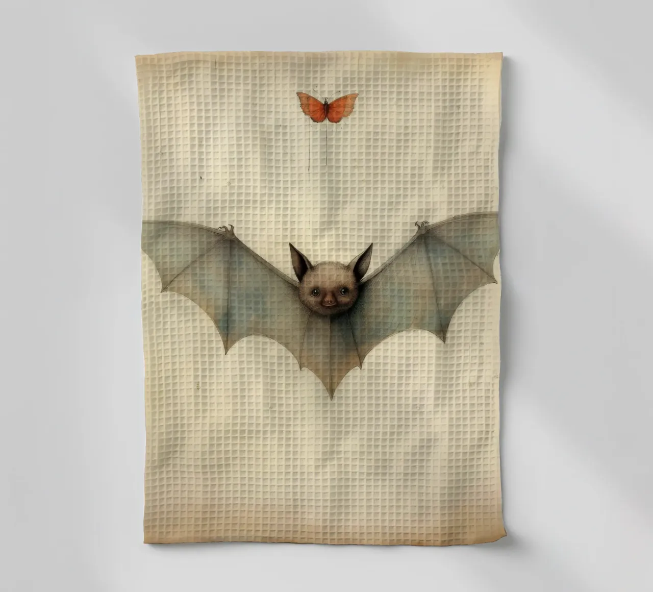 Pipistrello minimo 3 canovaccio da cucina da Minimal Animal Art