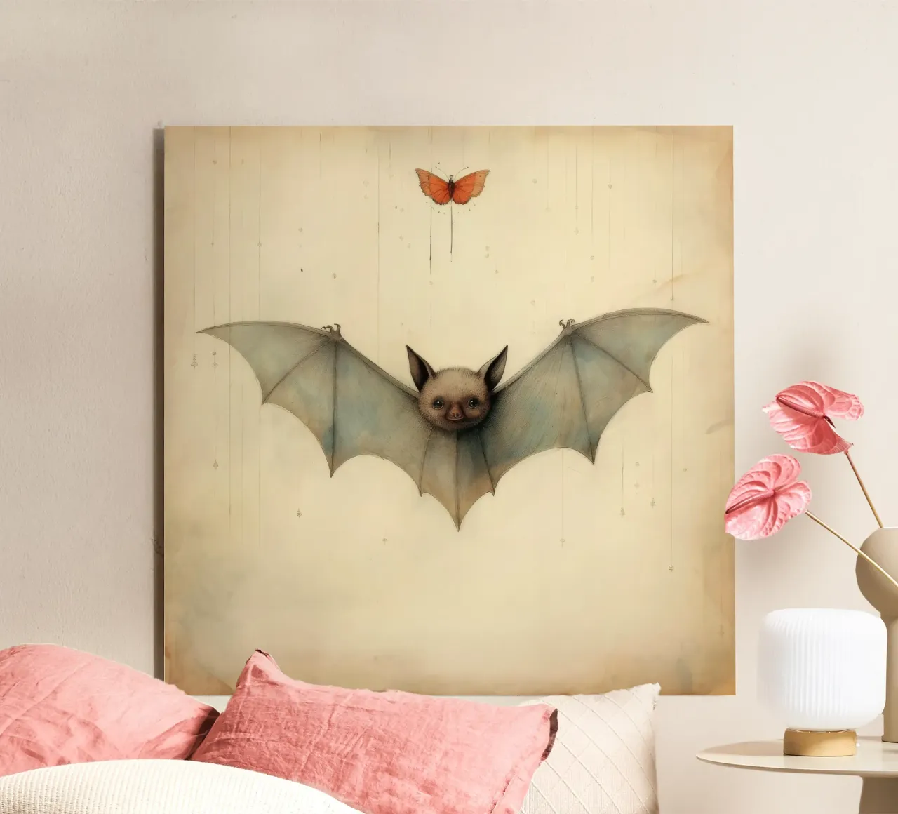 Pipistrello minimo 3 alluminio dibond da Minimal Animal Art