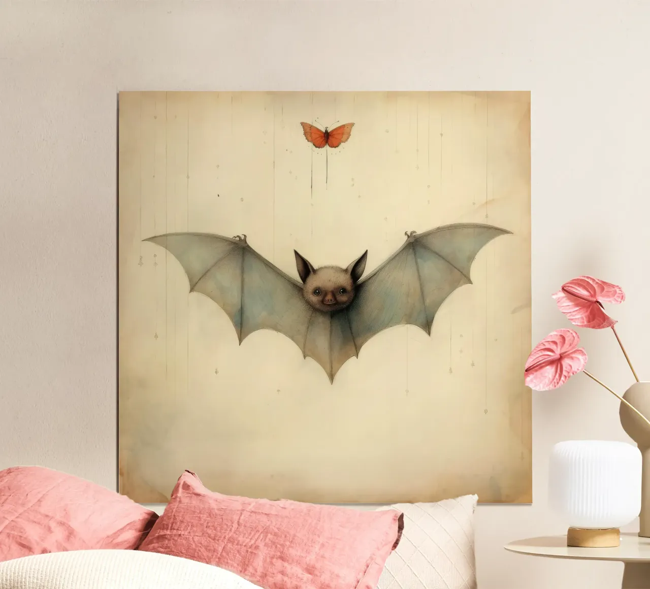 Pipistrello minimo 3 carta hahnemühle da Minimal Animal Art