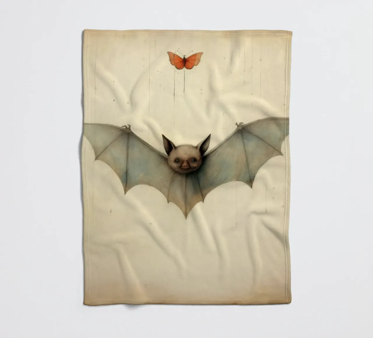 Pipistrello minimo 3 coperta in pile da Minimal Animal Art