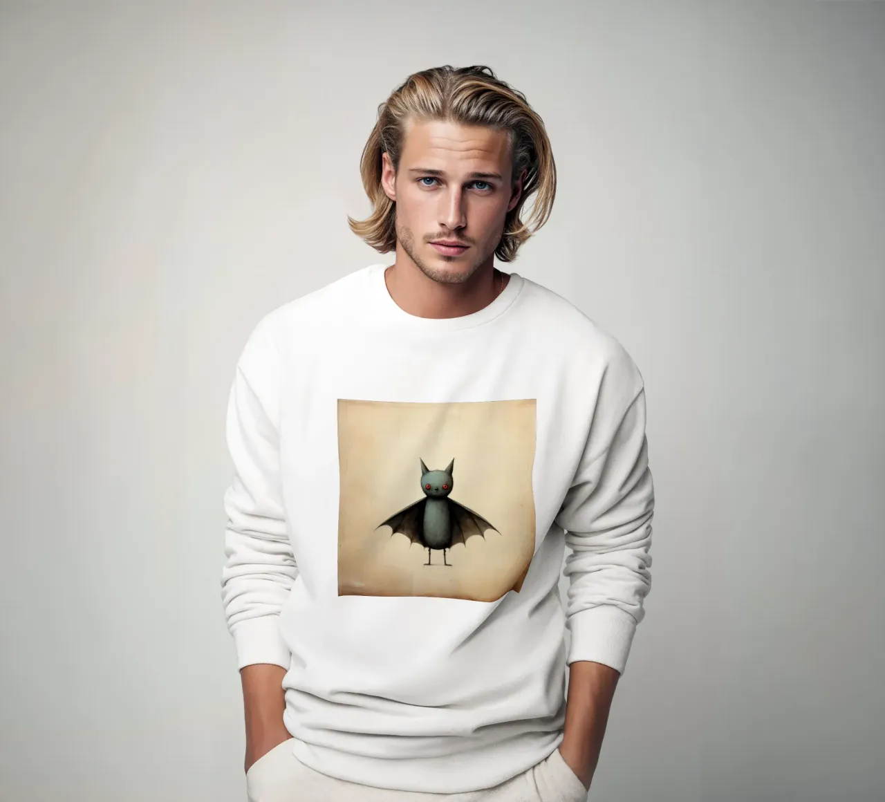 Minimal Bat 4 sweatshirt by Minimal Animal Art