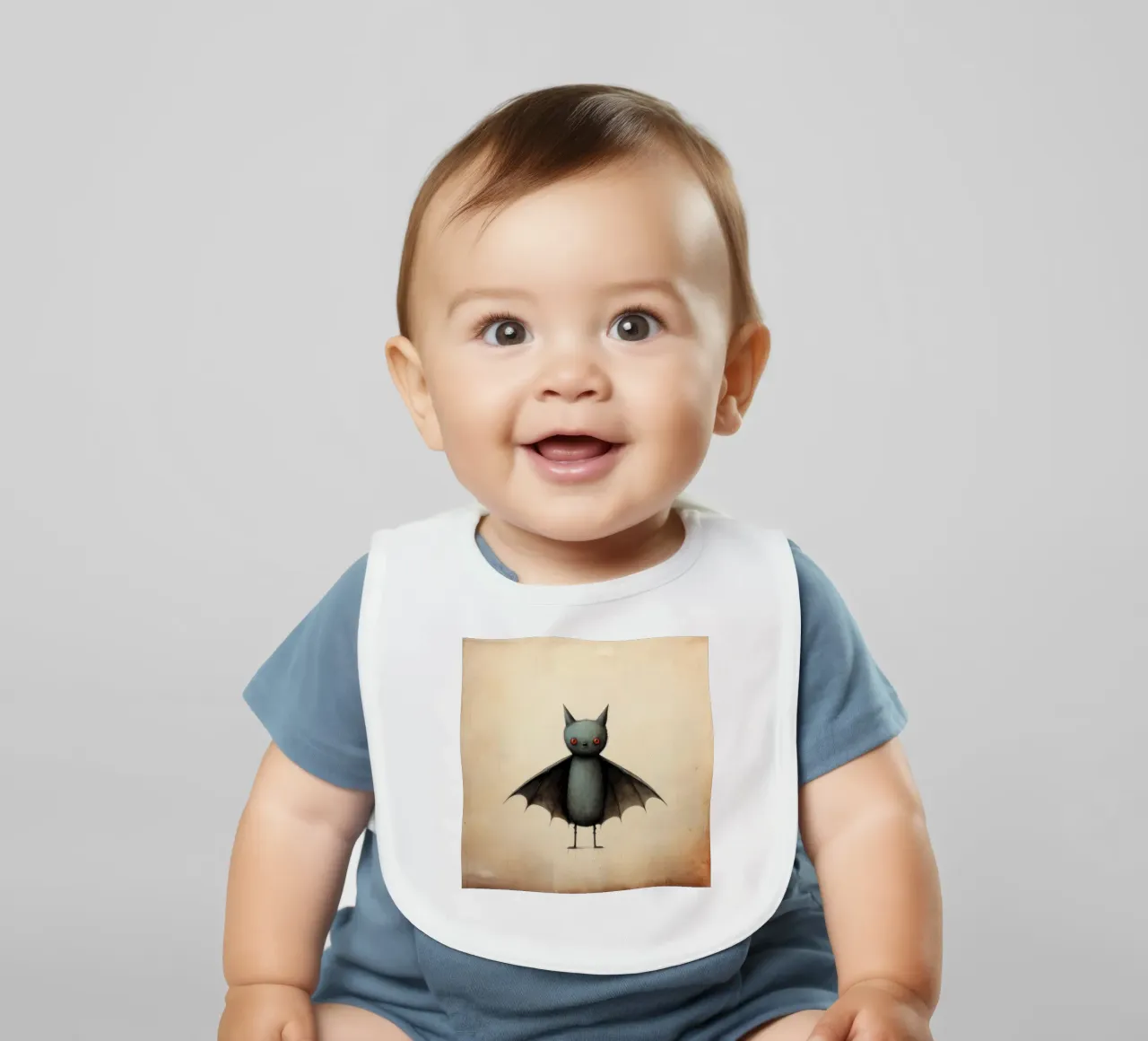 Pipistrello minimo 4 bavaglino da Minimal Animal Art