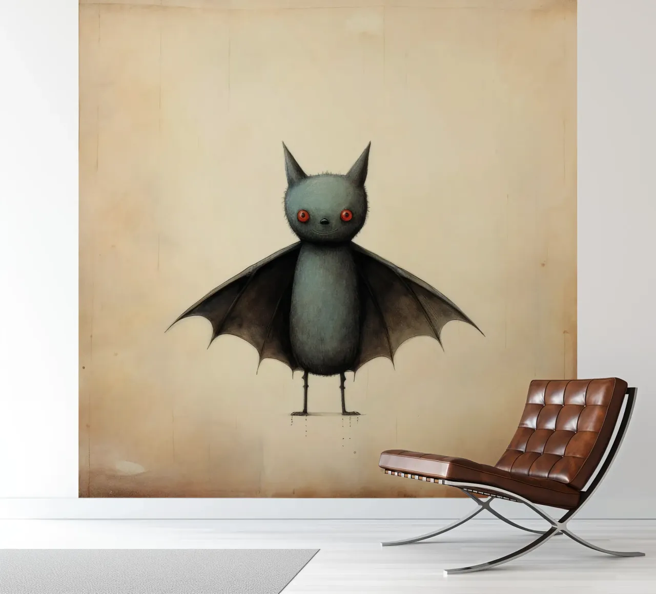 Minimum Bat fotobehang van Minimal Animal Art