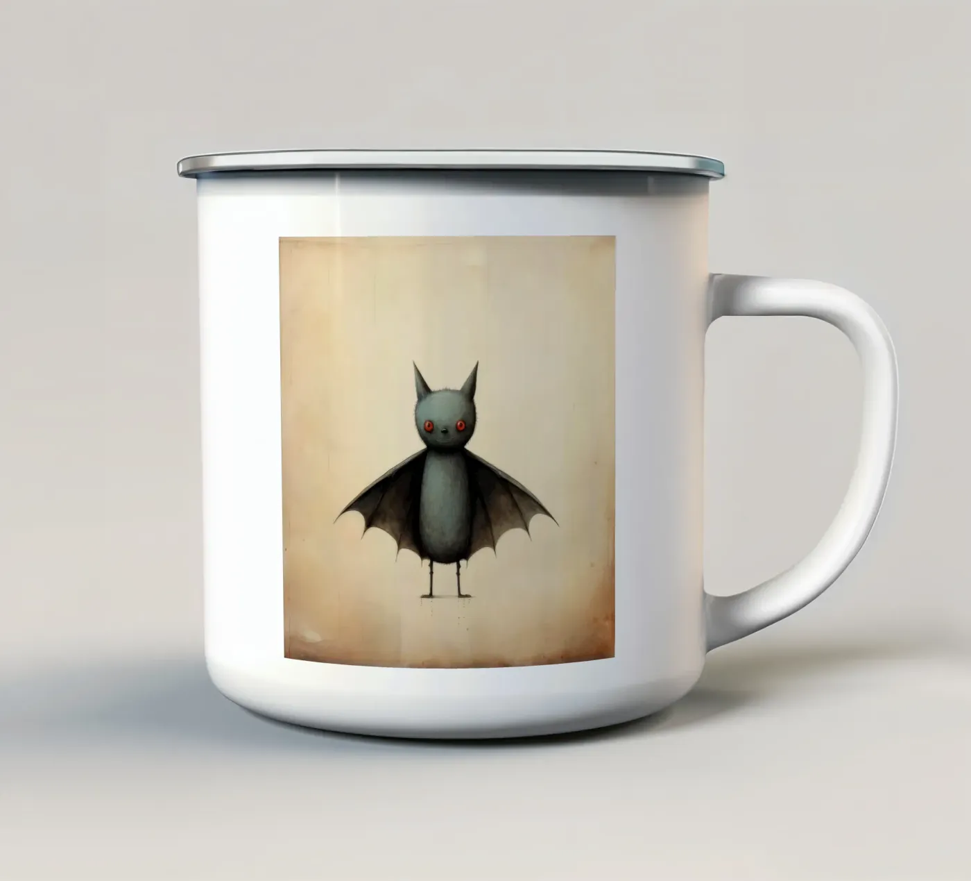 Minimum Bat enamel mug by Minimal Animal Art