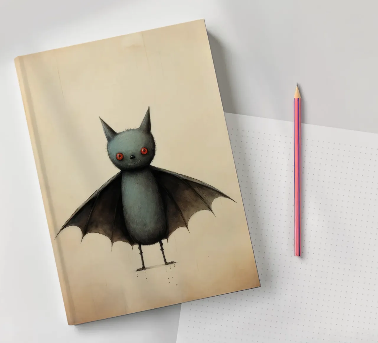 Minimal Fledermaus 4 Notizbuch von Minimal Animal Art