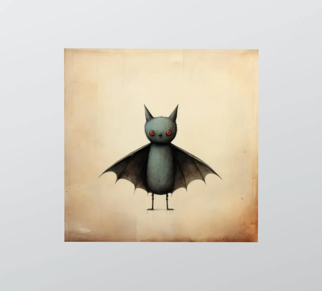 Minimum Bat sticker van Minimal Animal Art