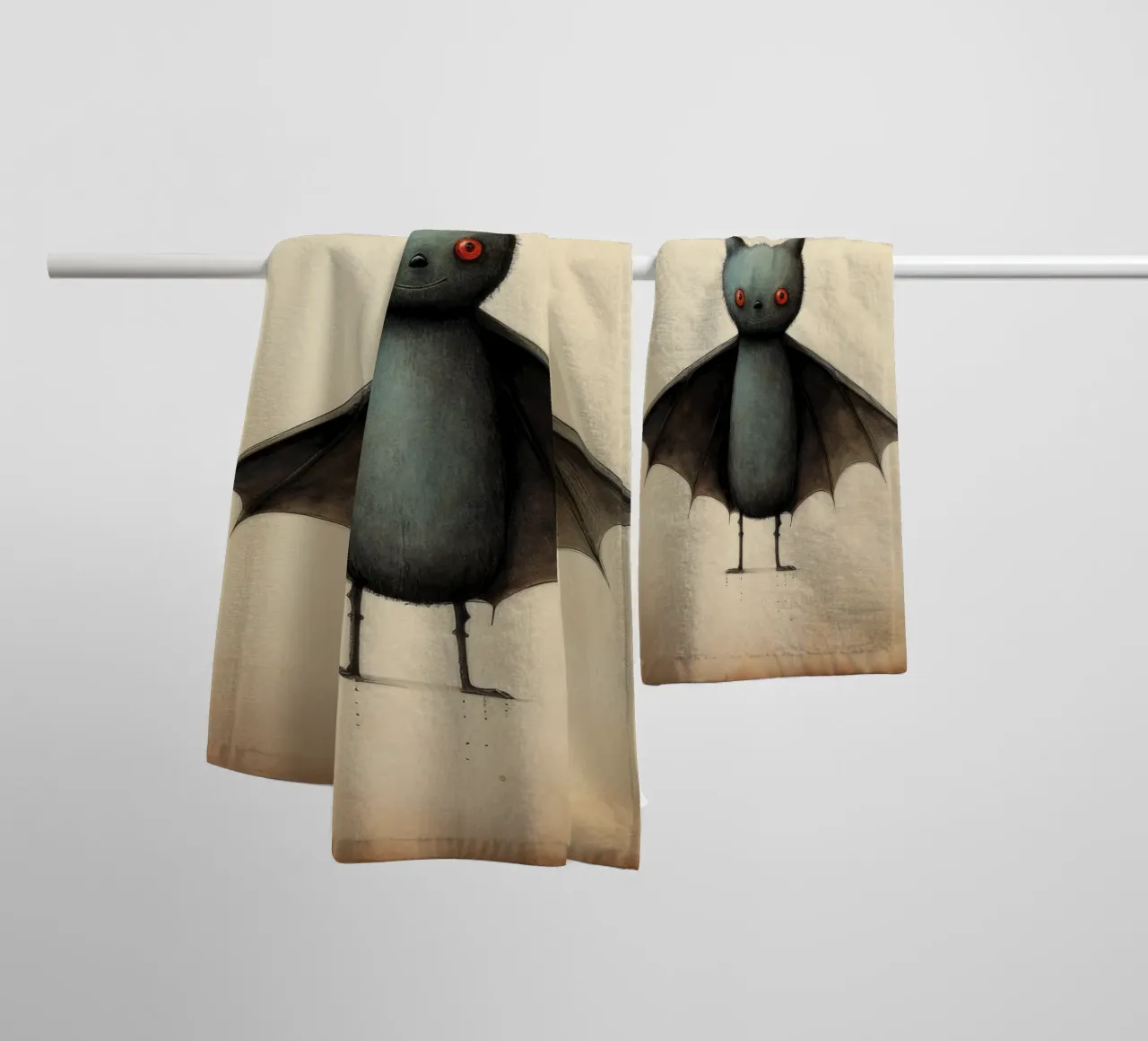 Pipistrello minimo 4 asciugamano da bagno da Minimal Animal Art