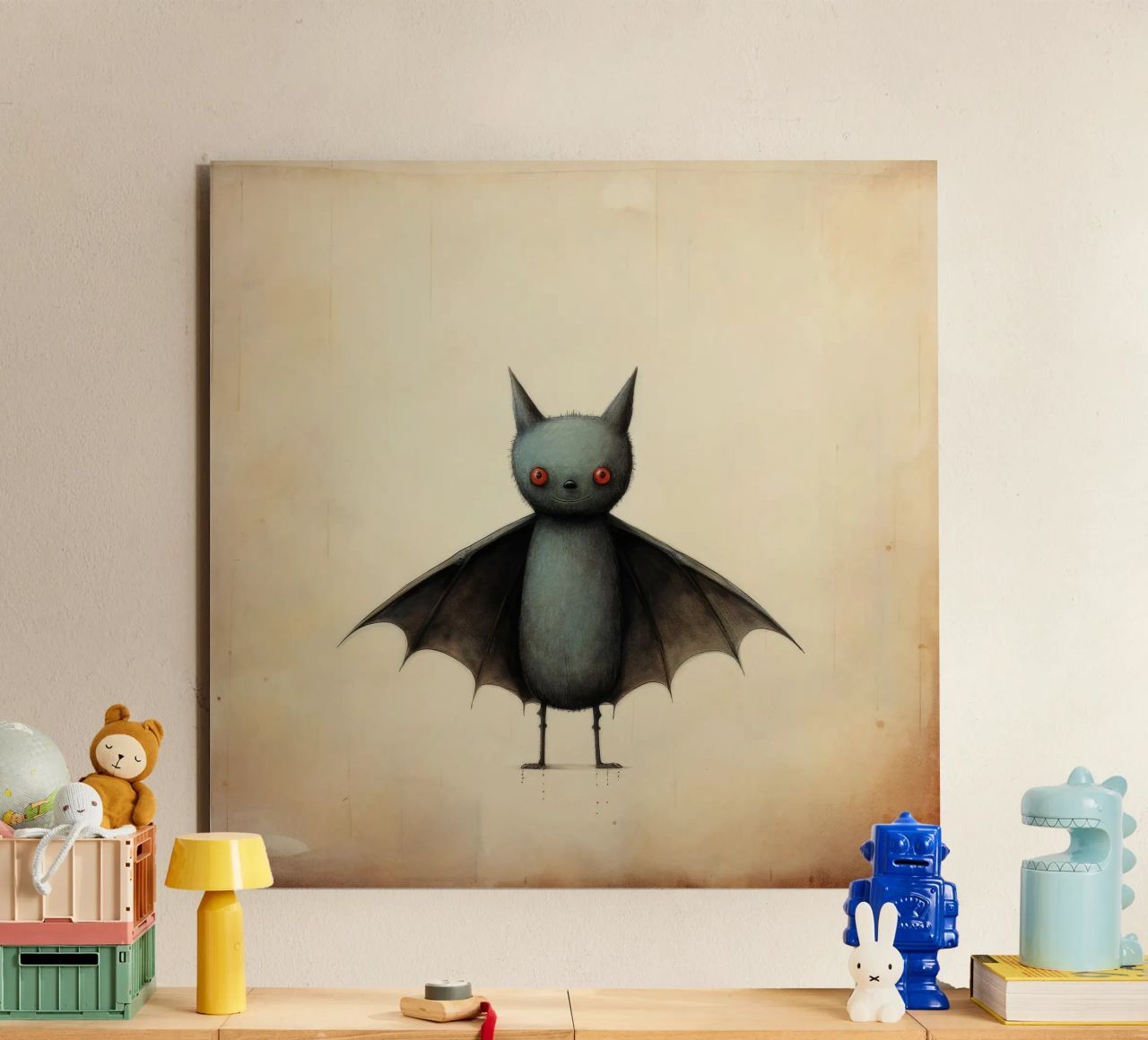 Pipistrello minimo 4 alluminio dibond da Minimal Animal Art