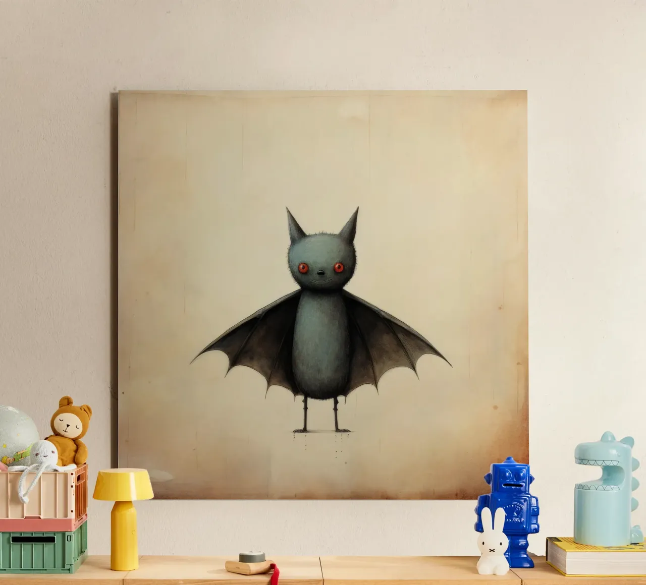 Pipistrello minimo 4 pannello forex da Minimal Animal Art