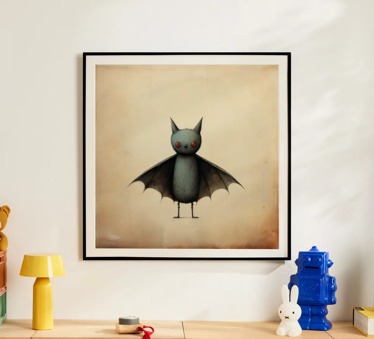 Pipistrello minimo 4 carta hahnemühle da Minimal Animal Art