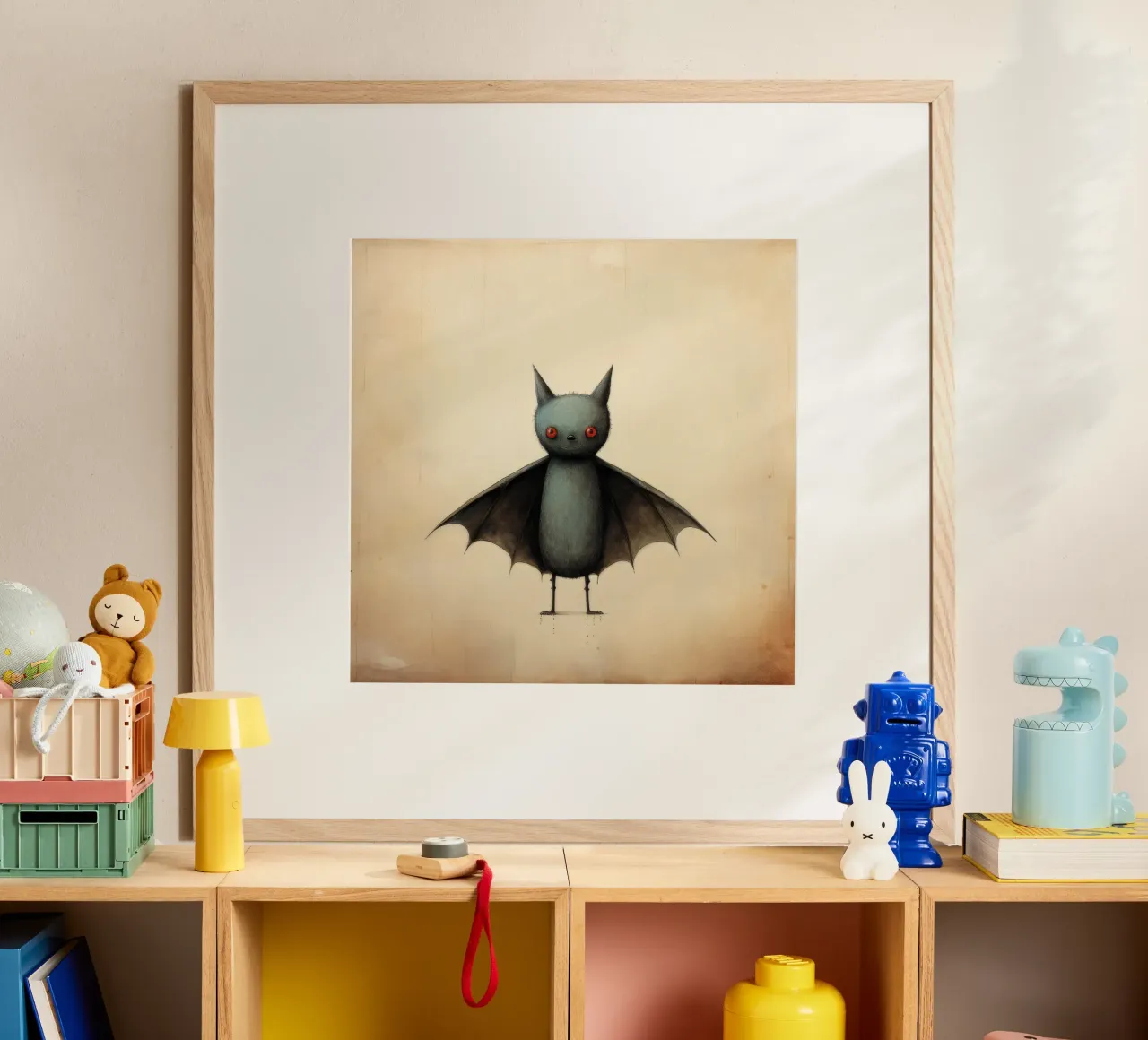 Pipistrello minimo 4 carta hahnemühle da Minimal Animal Art