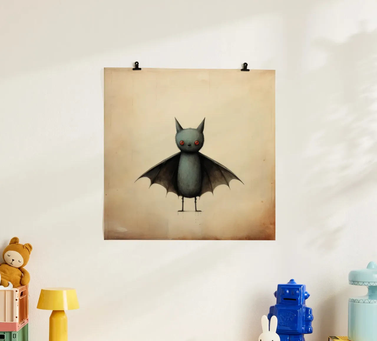 Pipistrello minimo 4 carta hahnemühle da Minimal Animal Art