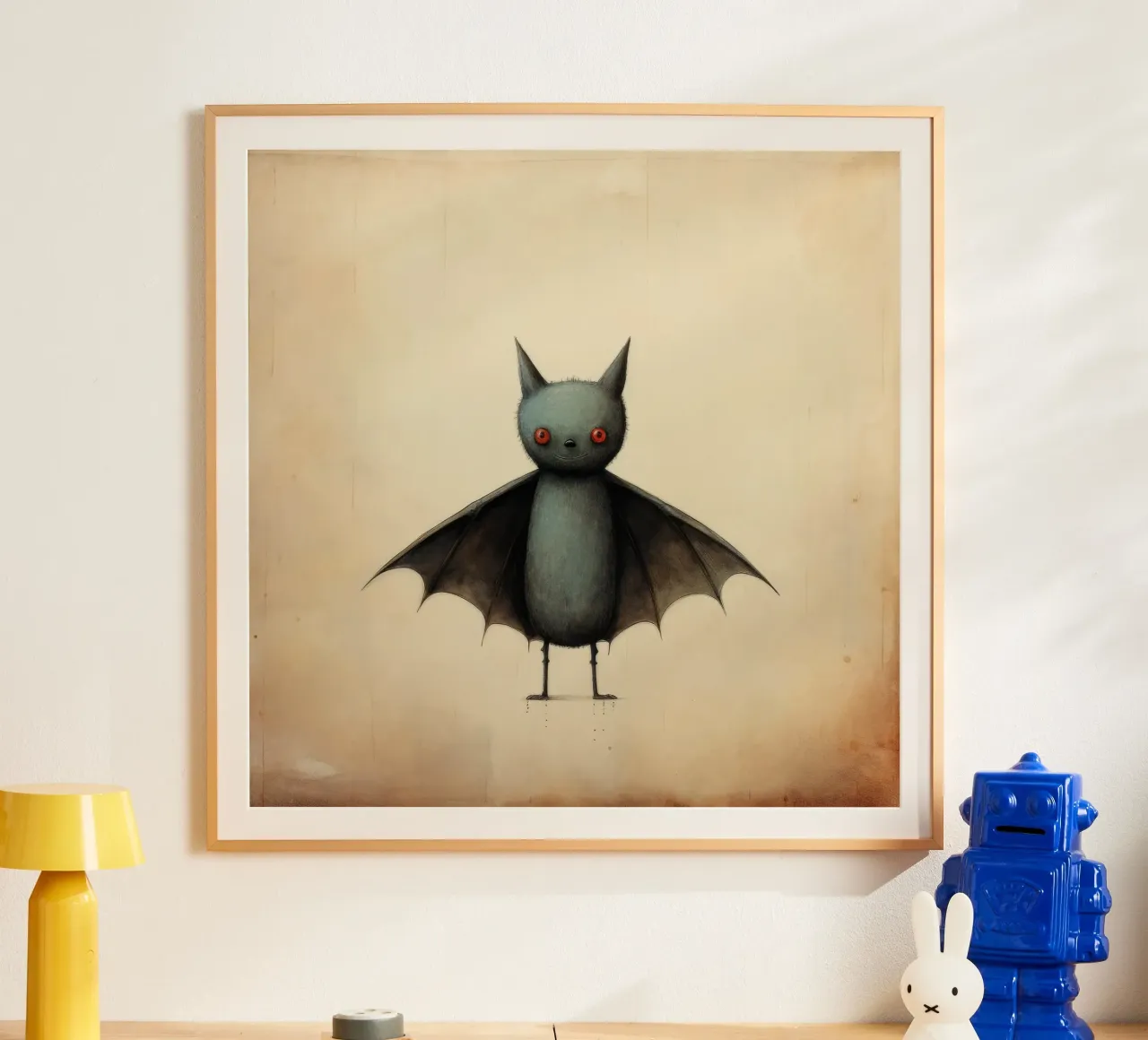 Pipistrello minimo 4 carta hahnemühle da Minimal Animal Art