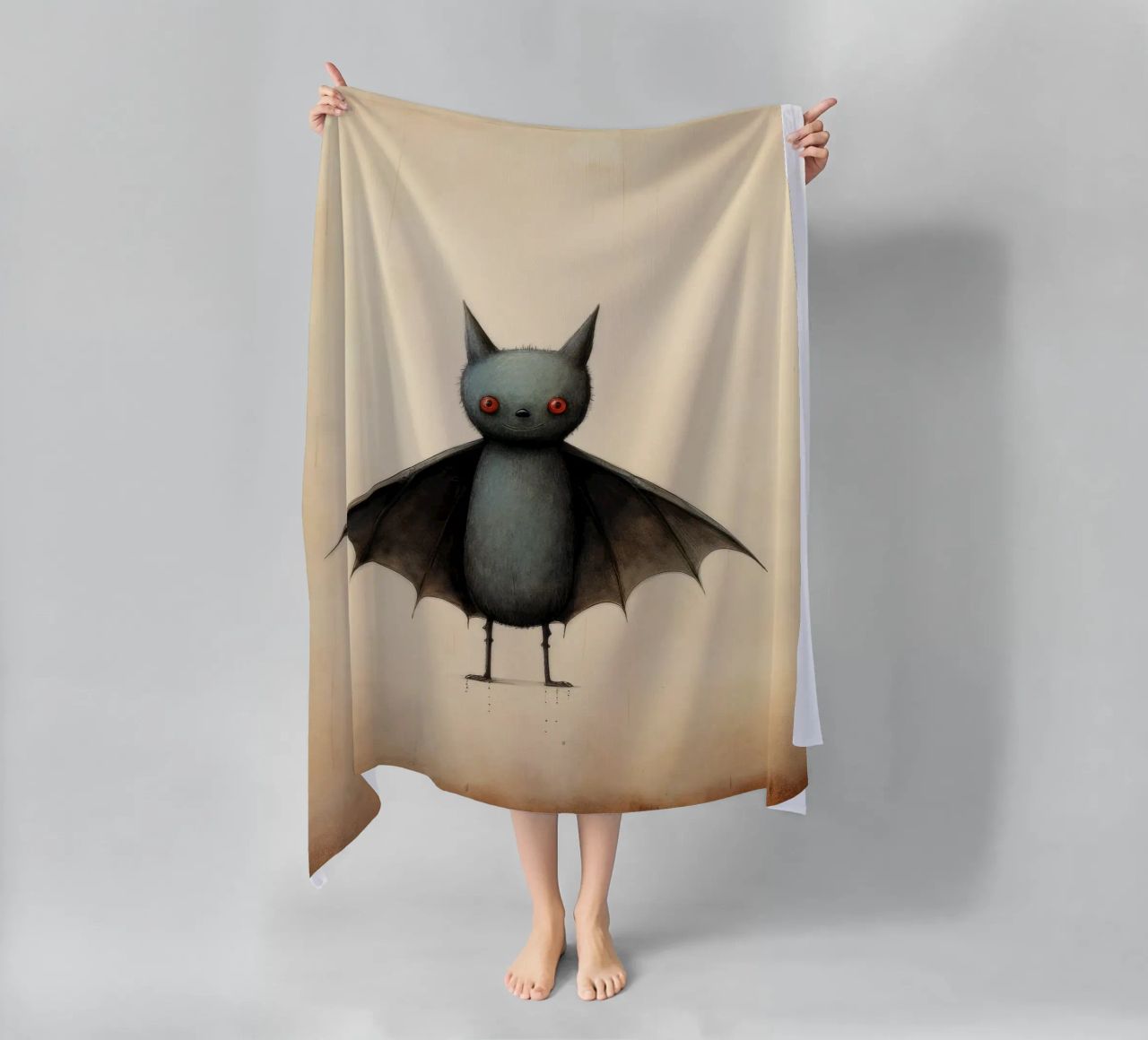 Pipistrello minimo 4 telo mare da Minimal Animal Art