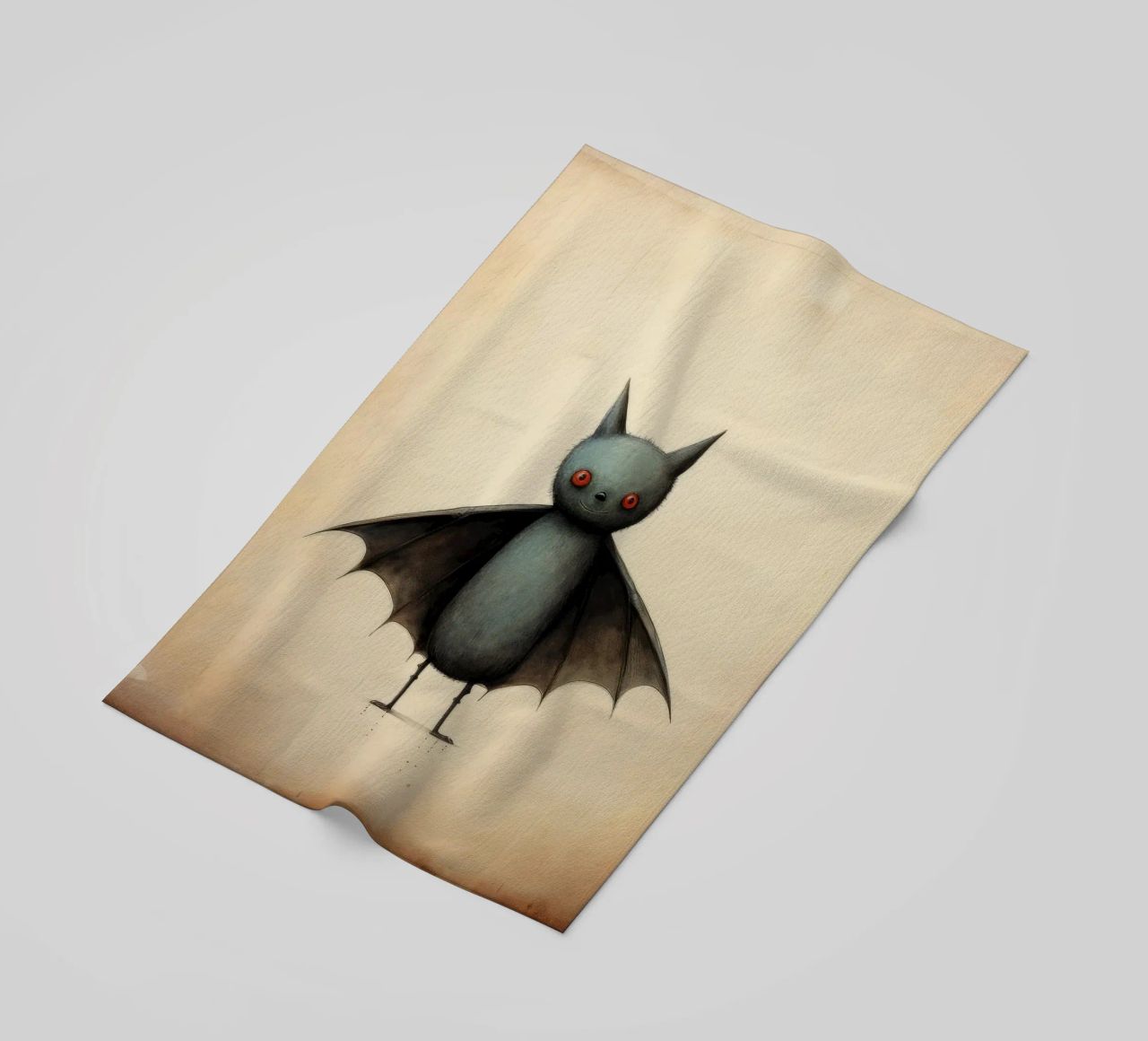 Pipistrello minimo 4 telo mare da Minimal Animal Art