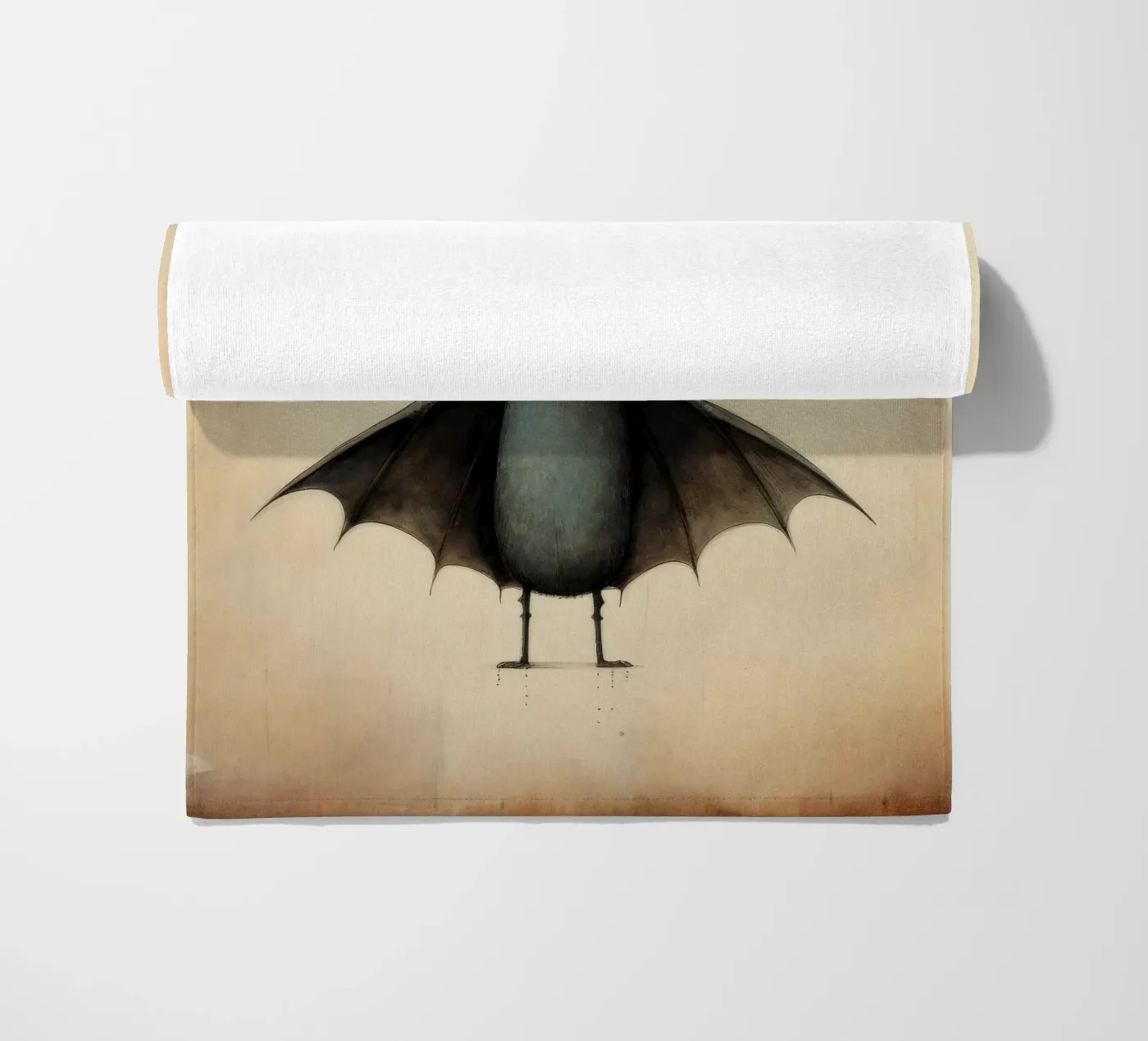 Minimum Bat beach towel by Minimal Animal Art