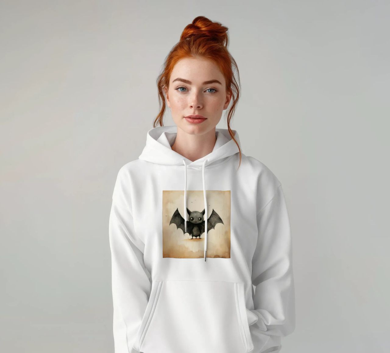 Pipistrello minimo 1 felpa con cappuccio da Minimal Animal Art