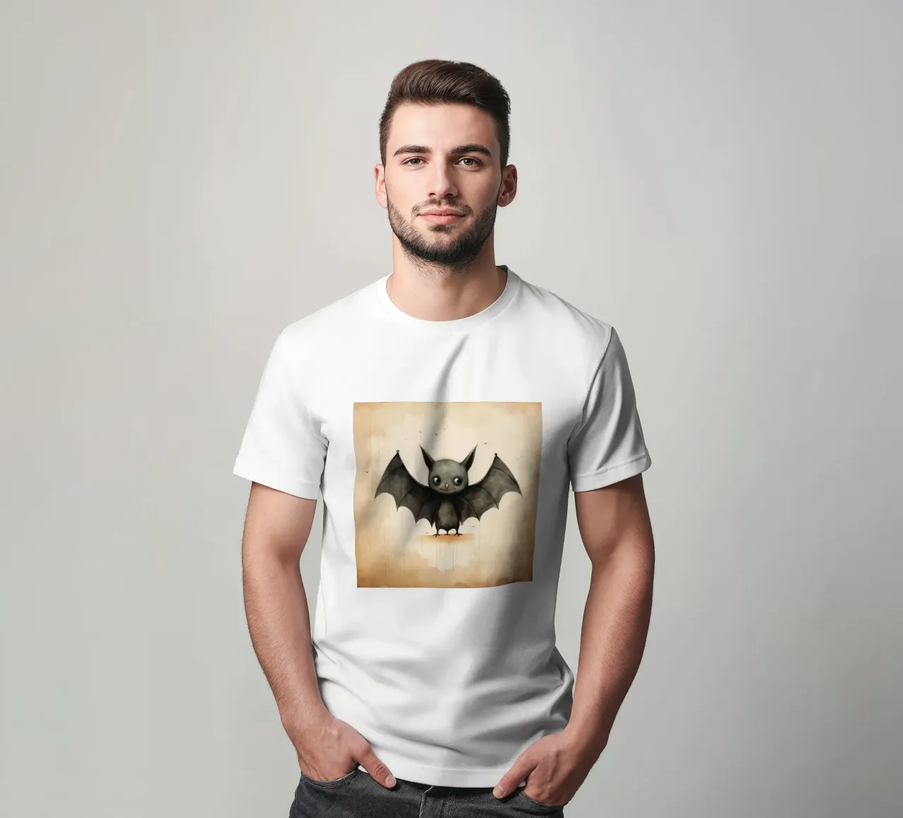 Minimale vleermuis 1 t-shirt van Minimal Animal Art