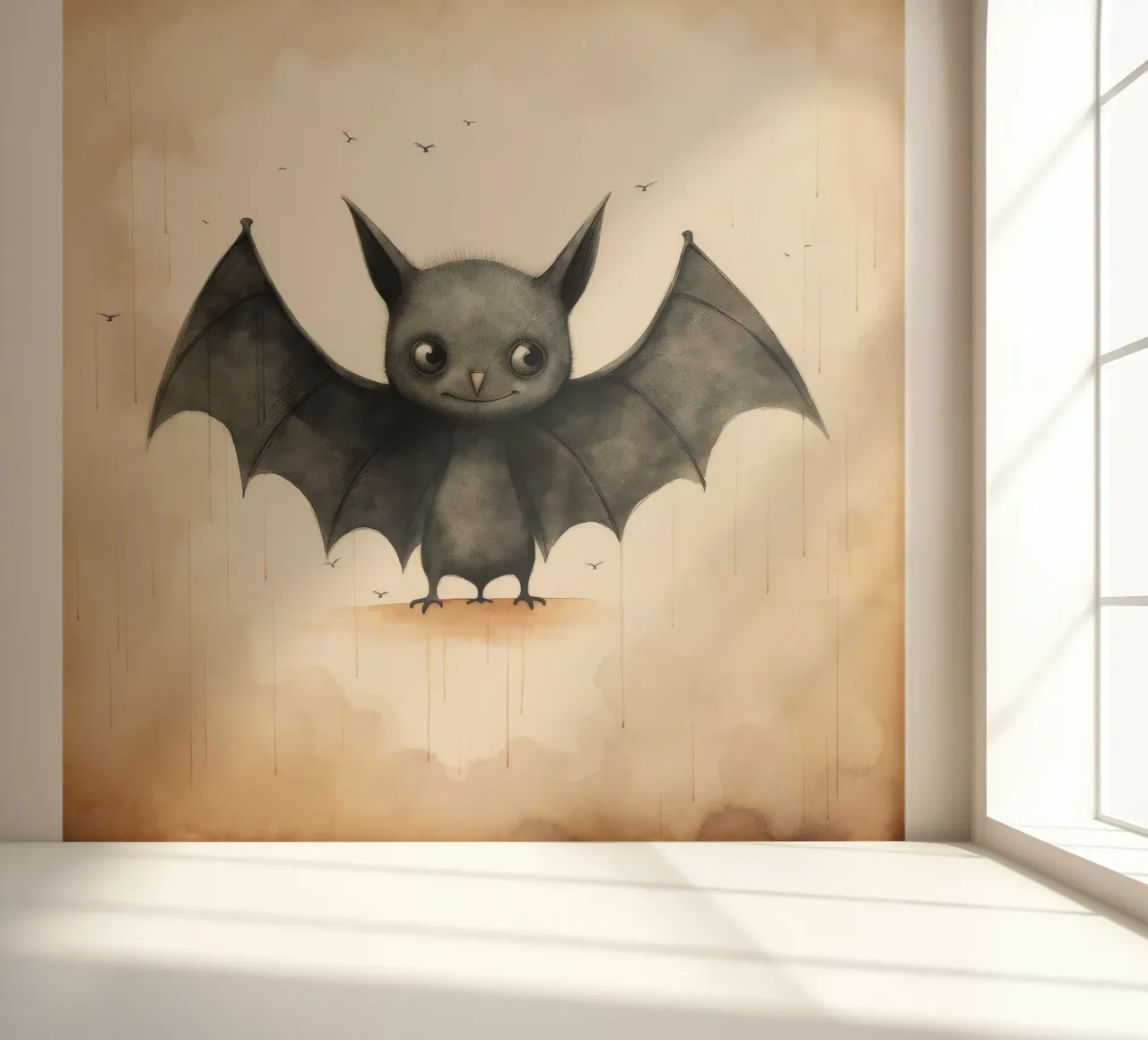 Minimum Bat fotobehang van Minimal Animal Art