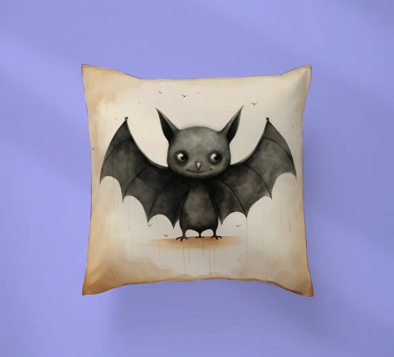 Minimal Bat 1 decorative cushion by Minimal Animal Art