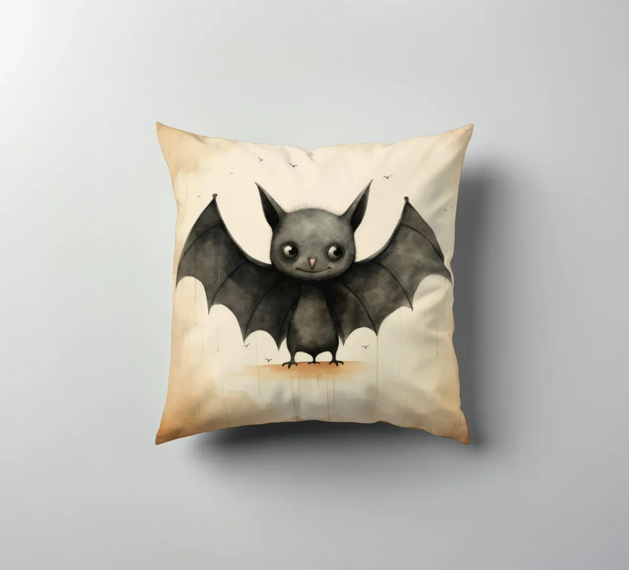 Minimal Bat 1 decorative cushion by Minimal Animal Art