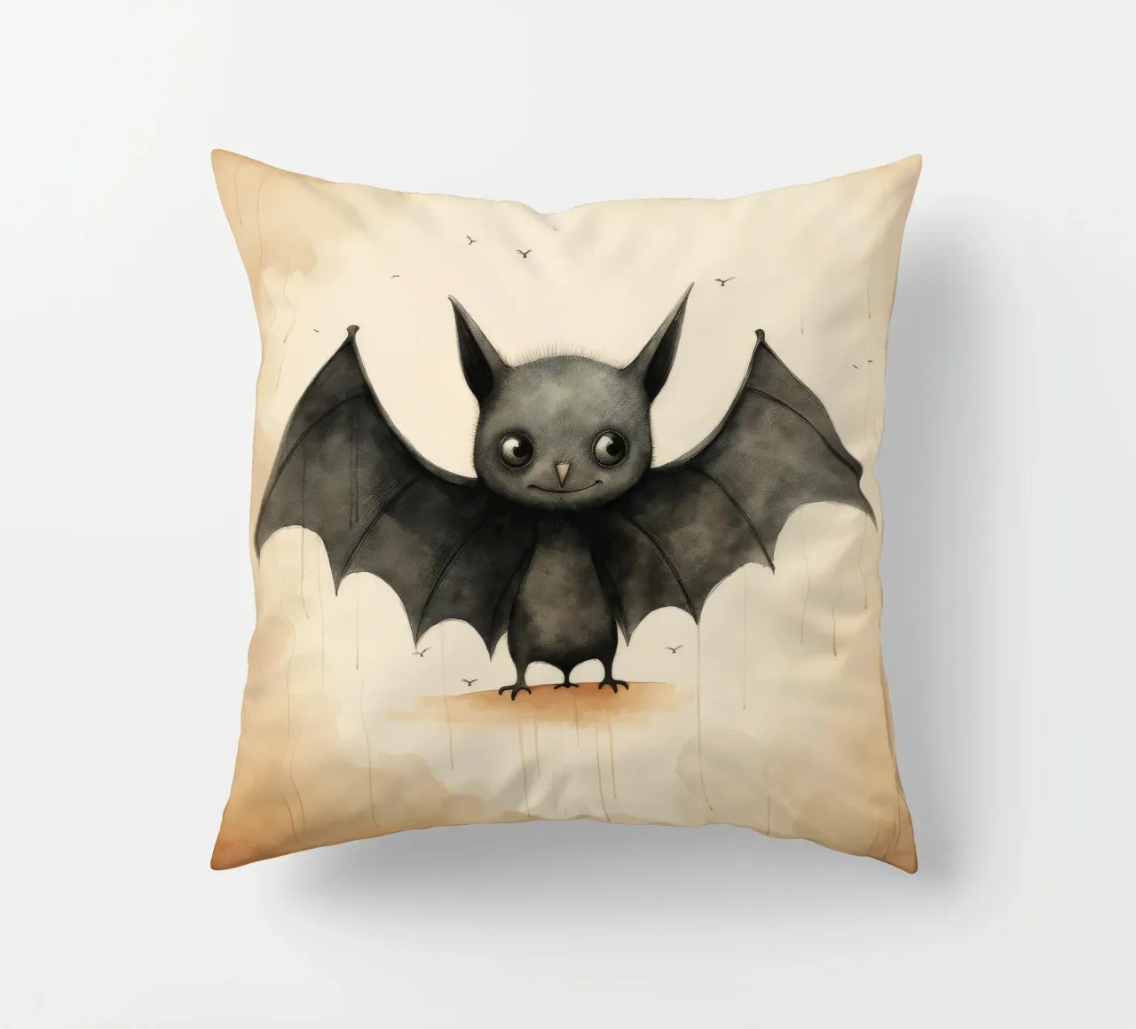 Minimal Bat 1 decorative cushion by Minimal Animal Art