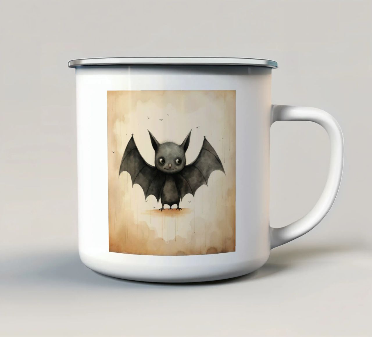 Pipistrello minimo 1 tazza in smalto da Minimal Animal Art