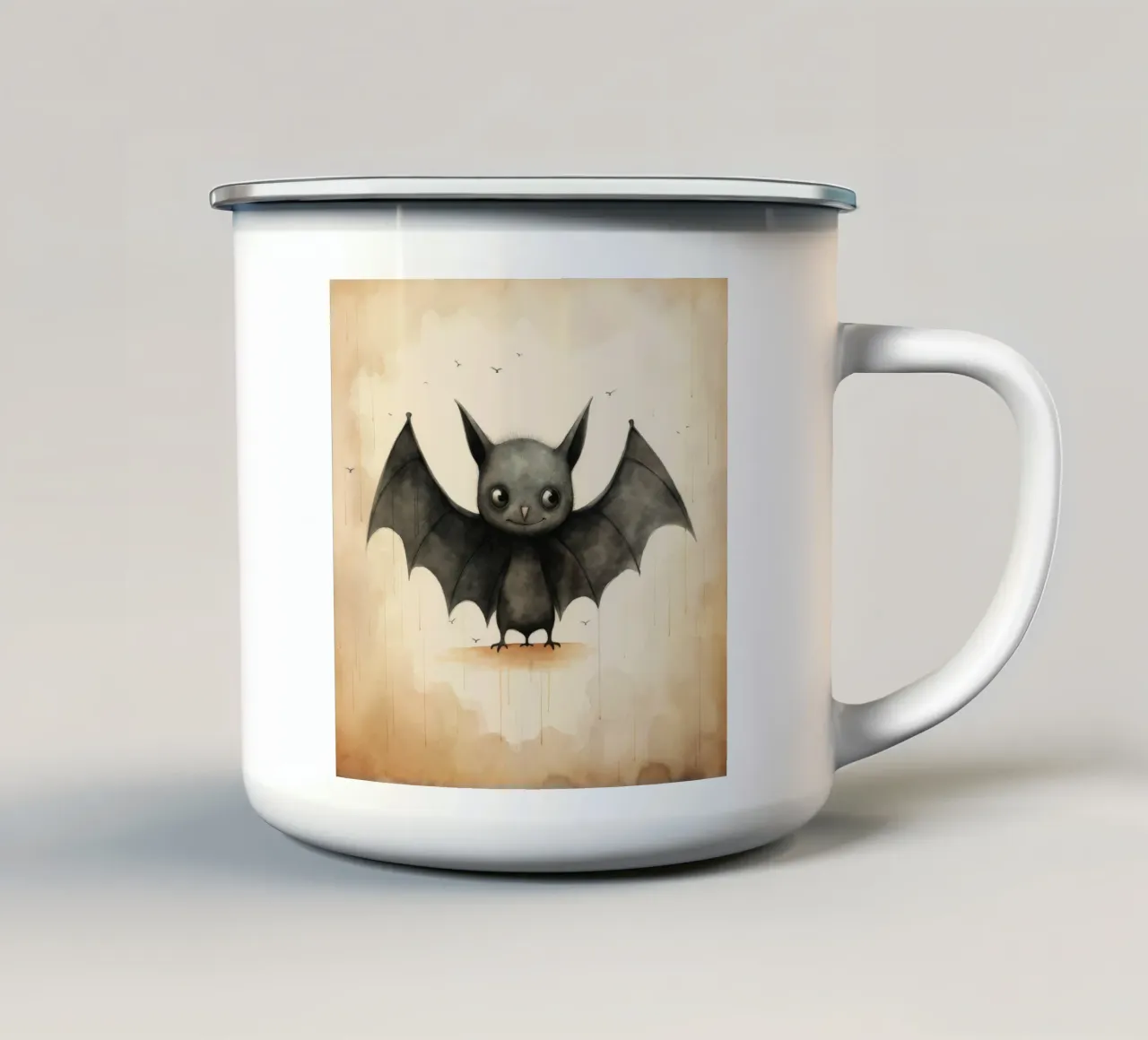 Chauve-souris minimale 1 mug en émail de Minimal Animal Art