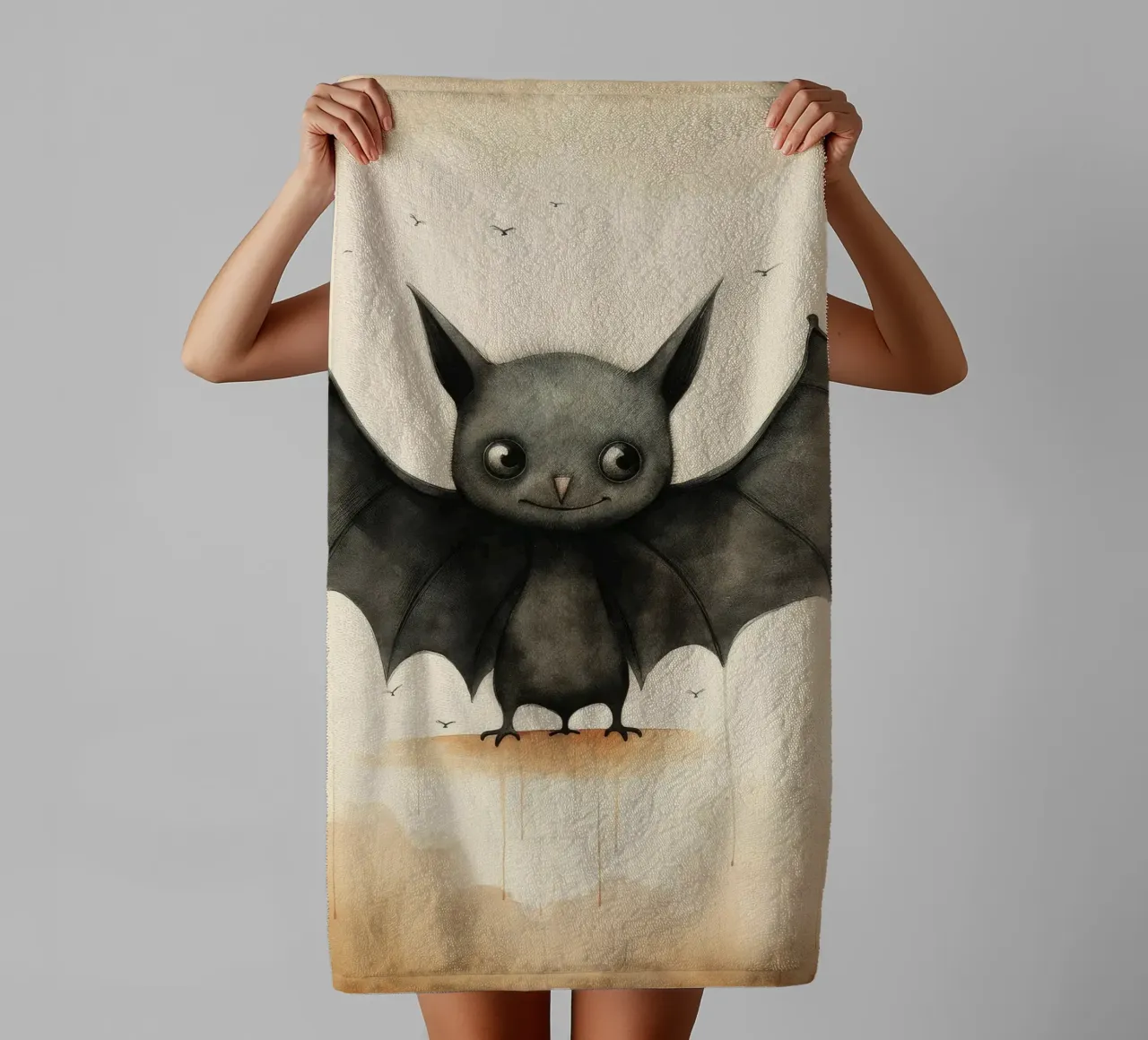 Pipistrello minimo 1 asciugamano da bagno da Minimal Animal Art