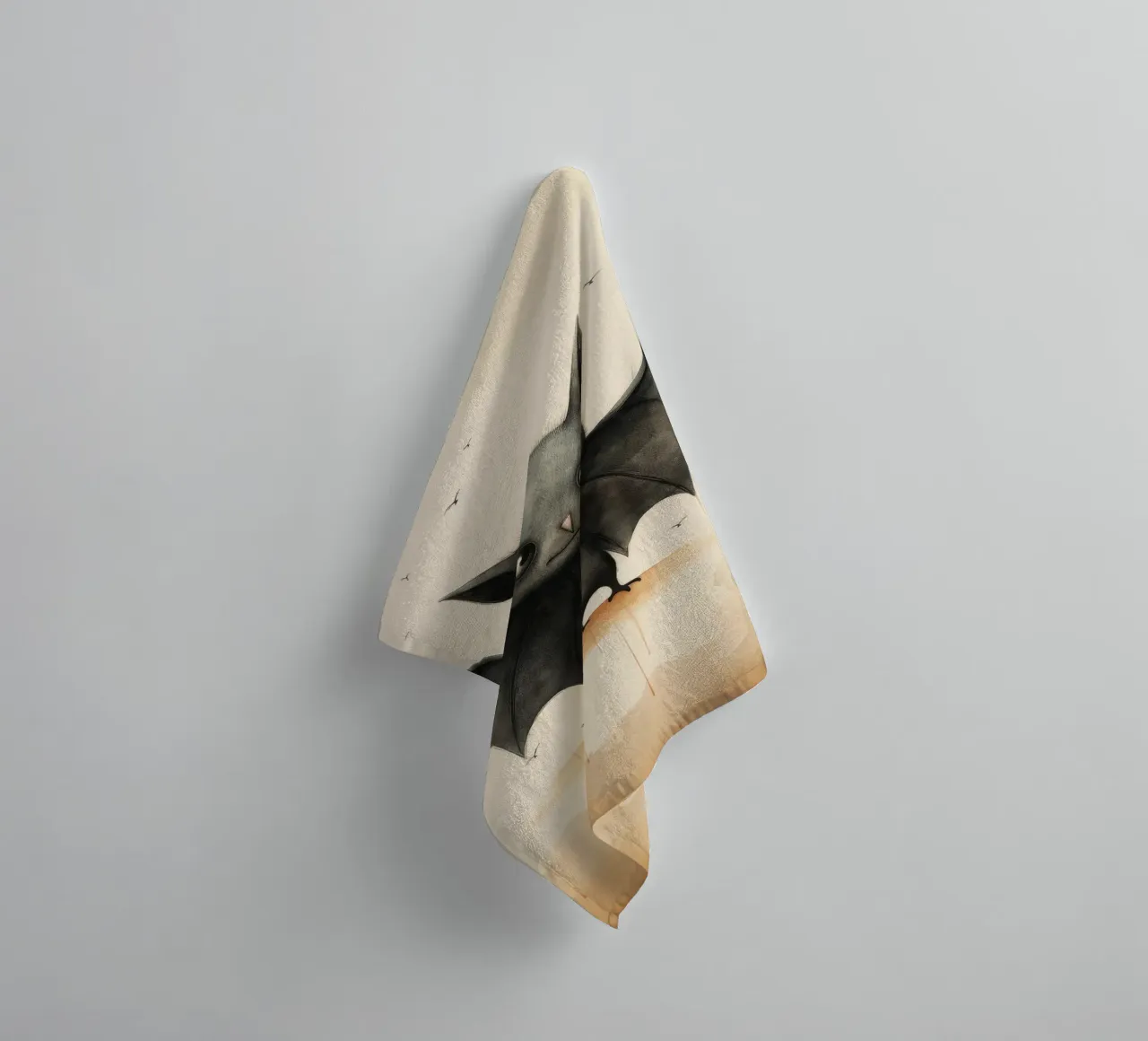 Minimal Bat 1 towel by Minimal Animal Art