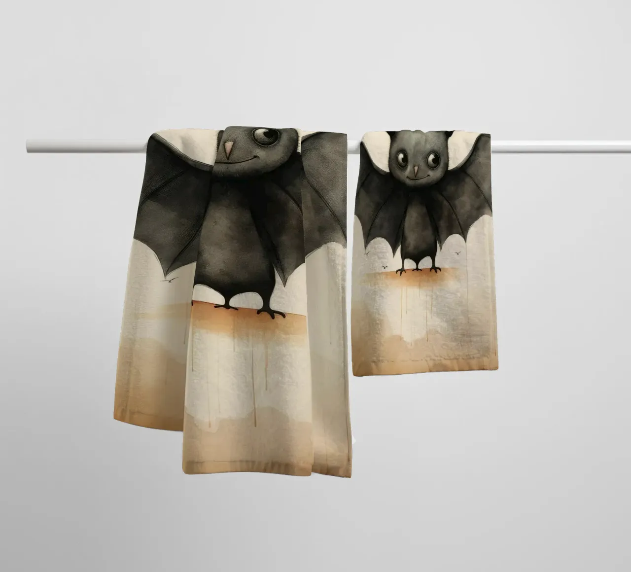 Pipistrello minimo 1 asciugamano da bagno da Minimal Animal Art