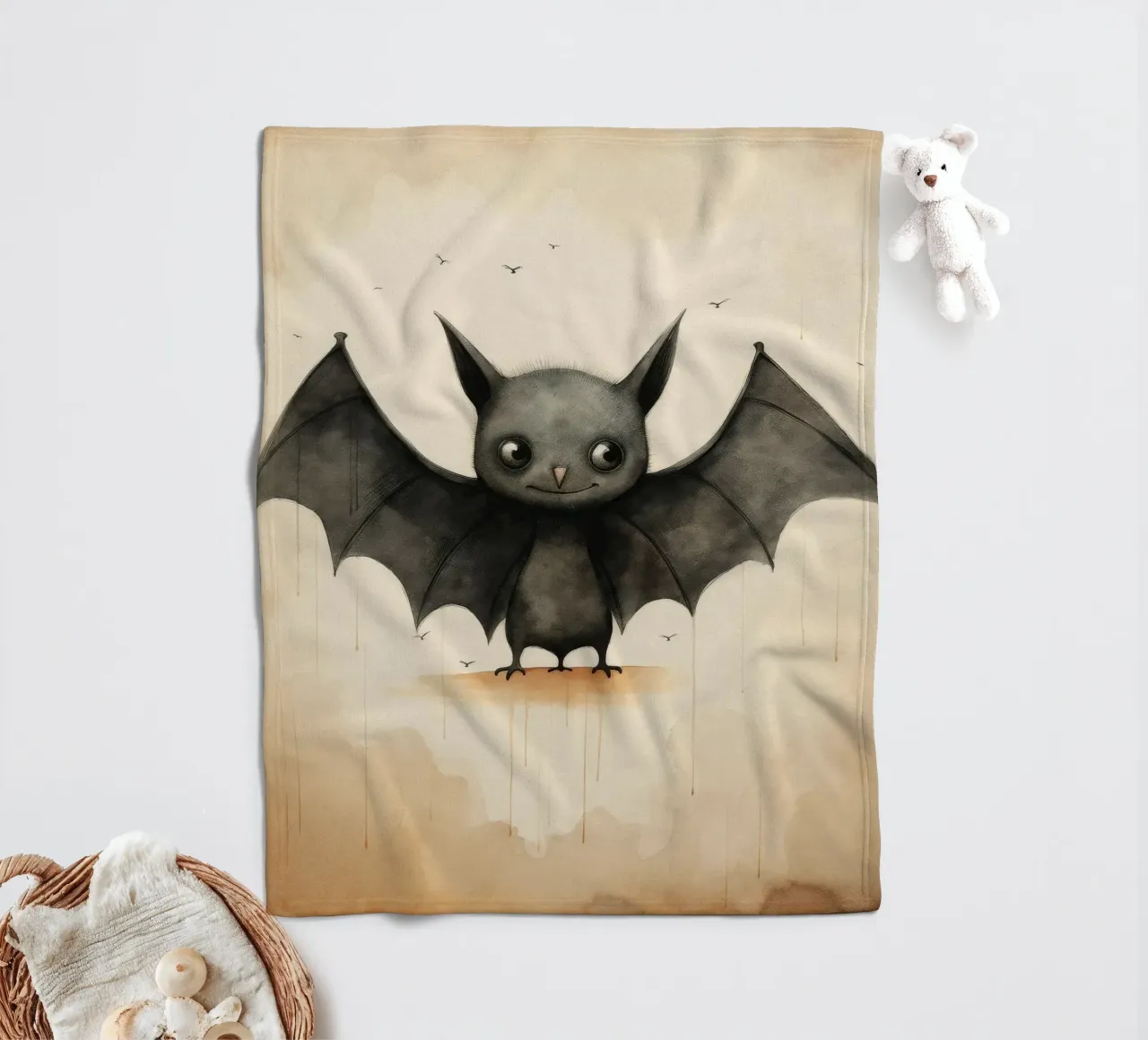 Pipistrello minimo 1 coperta in pile da Minimal Animal Art