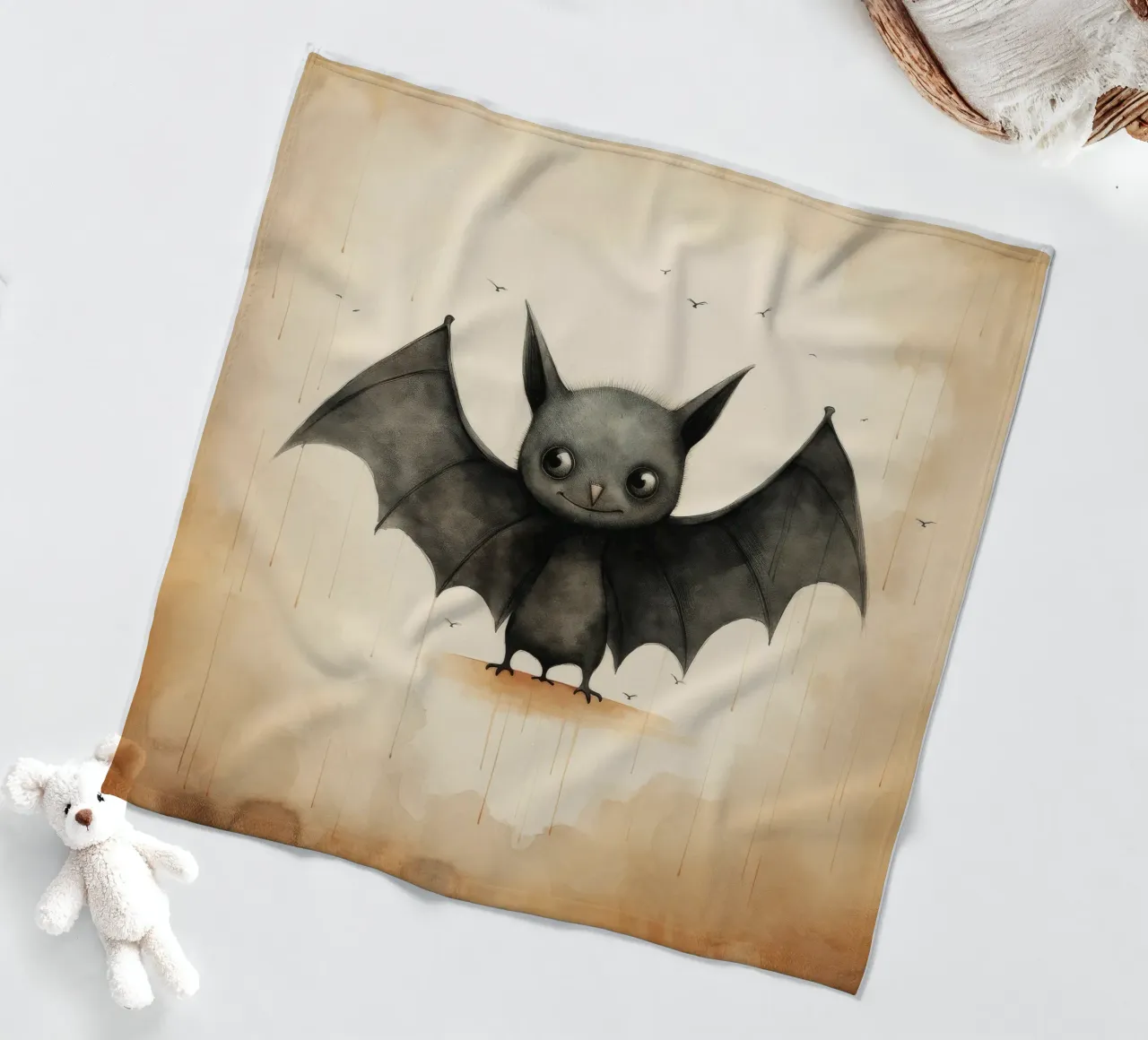 Murciélago mínimo 1 manta de franela de Minimal Animal Art