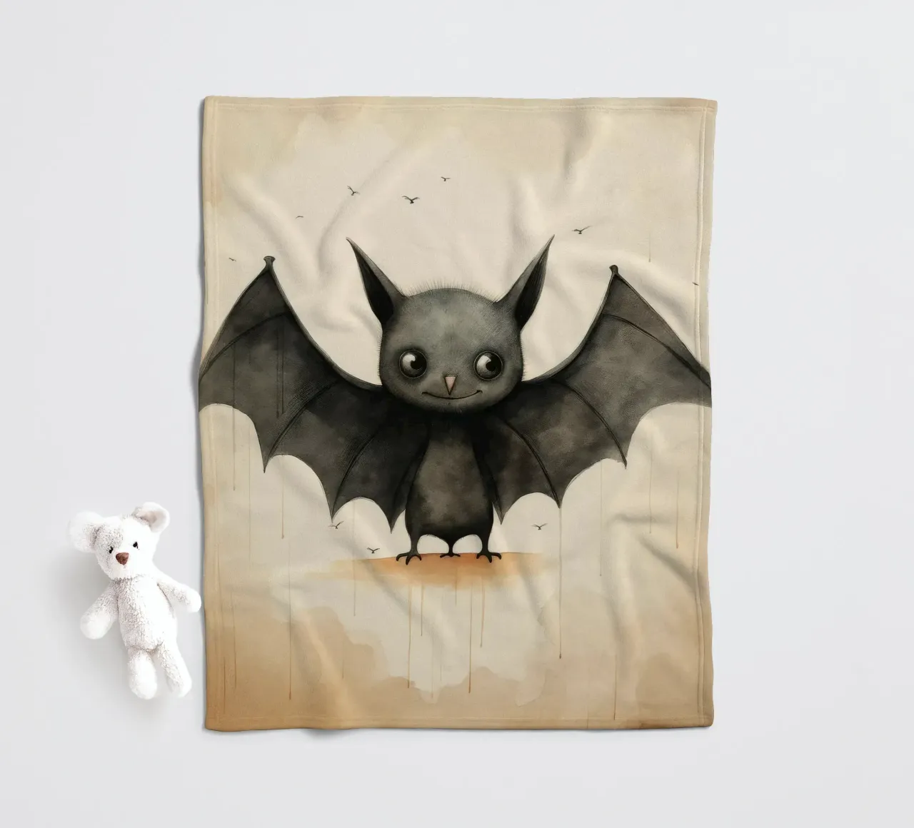 Murciélago mínimo 1 manta de franela de Minimal Animal Art