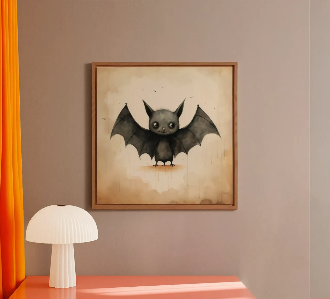 Pipistrello minimo 1 alluminio dibond da Minimal Animal Art