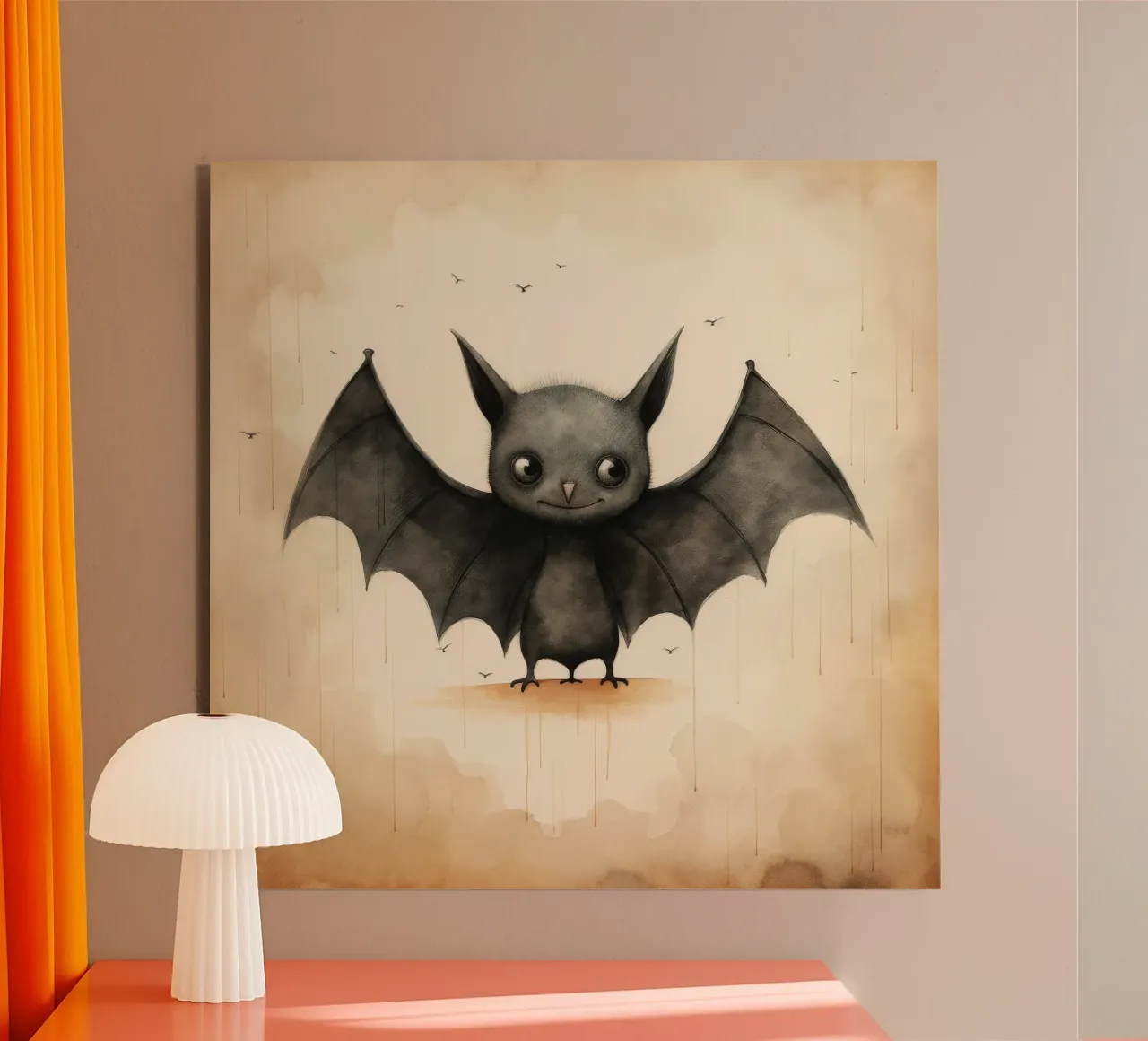 Pipistrello minimo 1 alluminio dibond da Minimal Animal Art