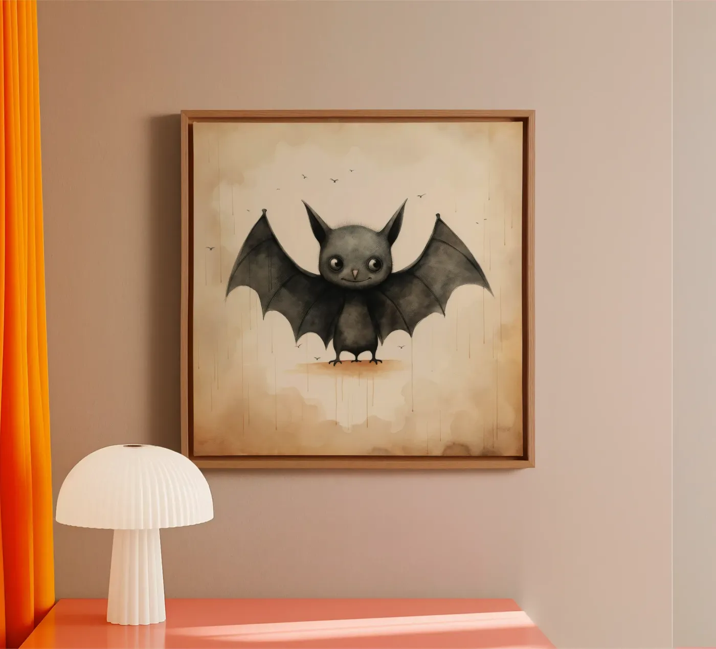 Minimum Bat Leinwand von Minimal Animal Art