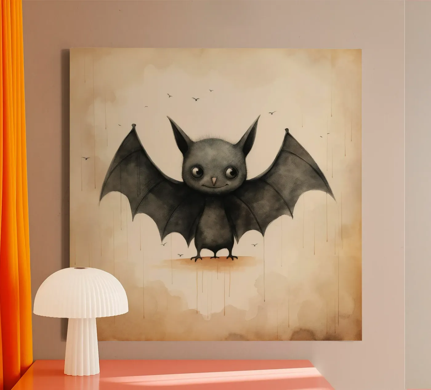 Minimum Bat Leinwand von Minimal Animal Art