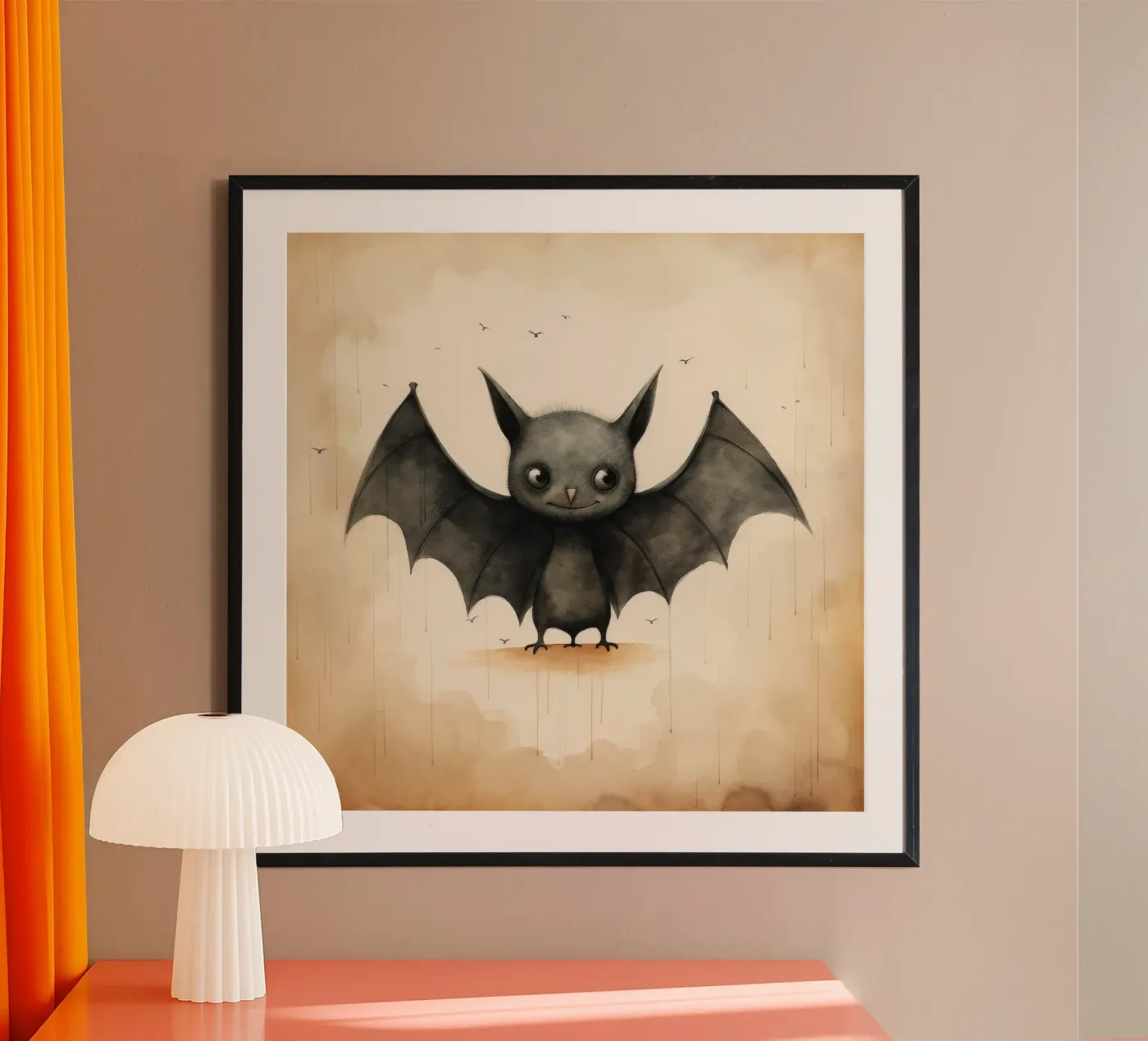 Minimum Bat poster de Minimal Animal Art