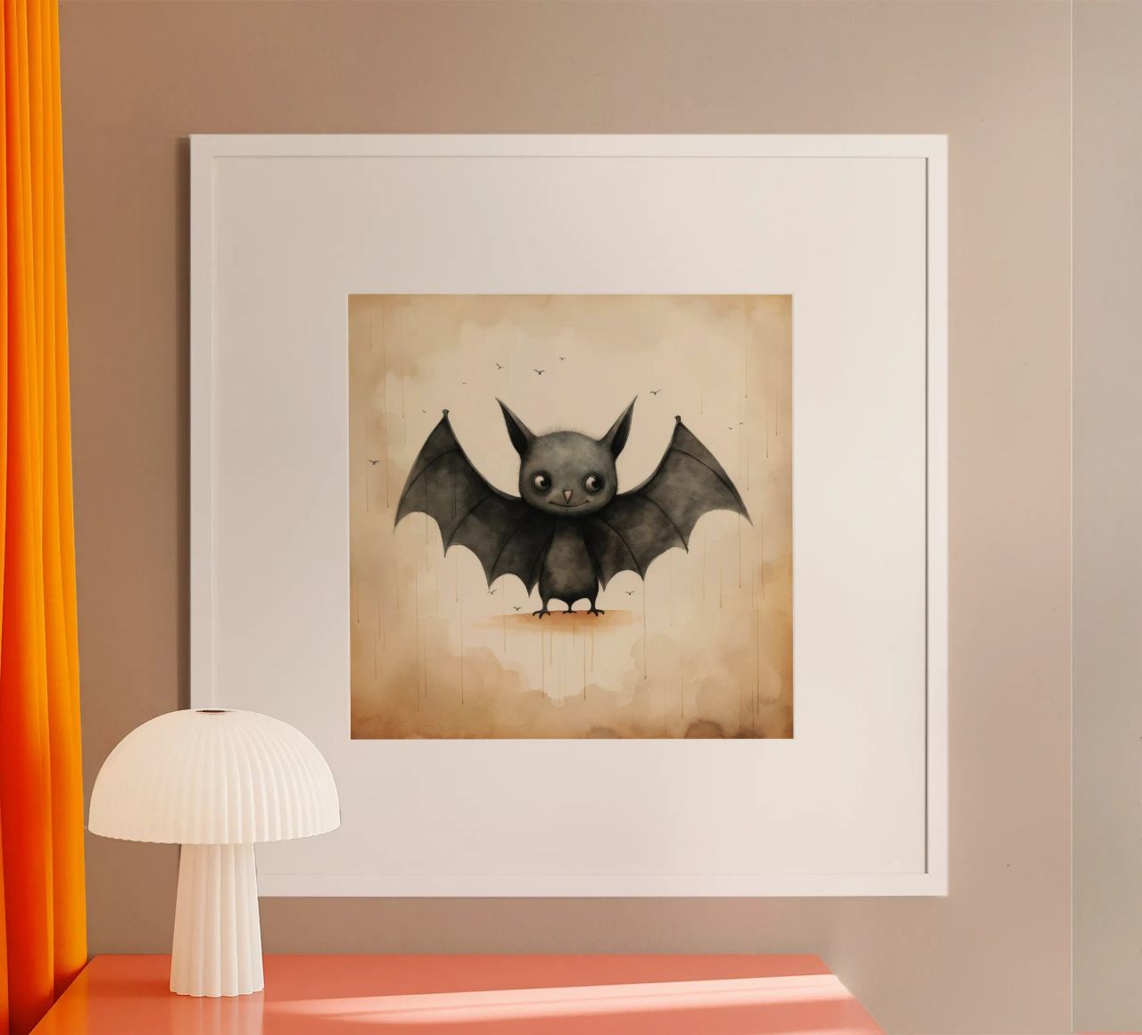 Pipistrello minimo 1 carta hahnemühle da Minimal Animal Art