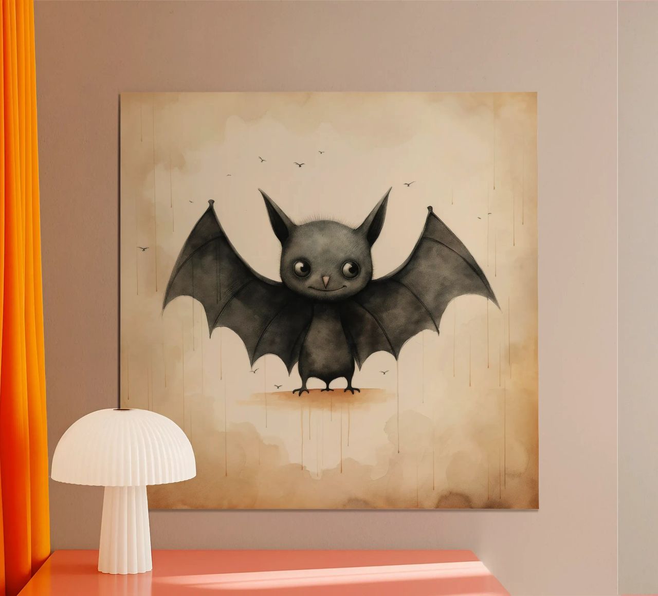 Pipistrello minimo 1 carta hahnemühle da Minimal Animal Art