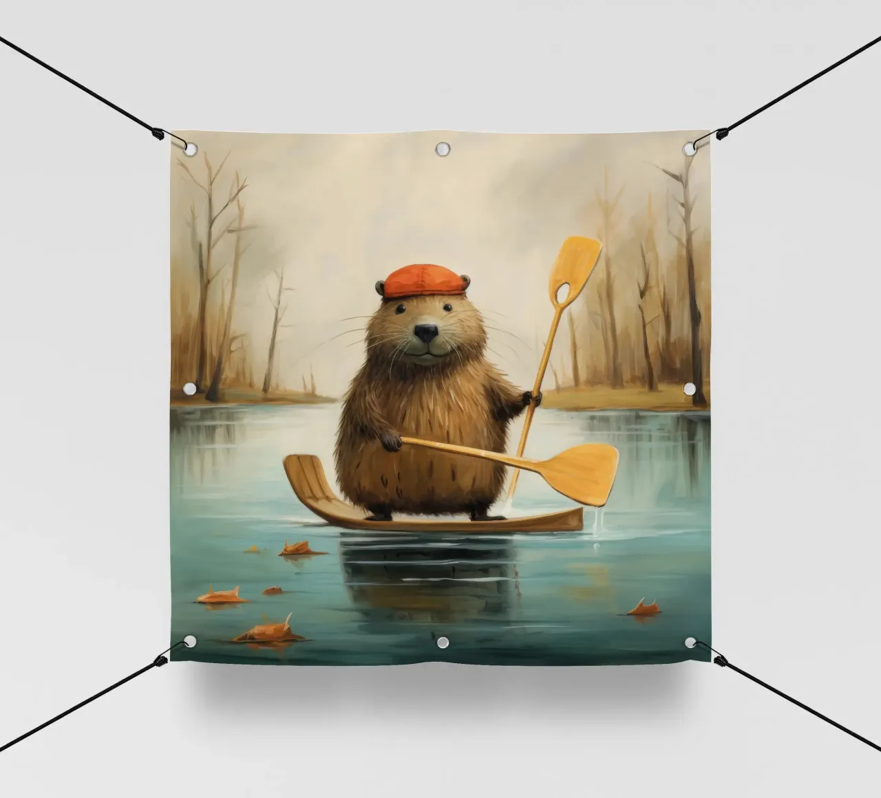 Castoro minimo 2 telo in pvc da Minimal Animal Art