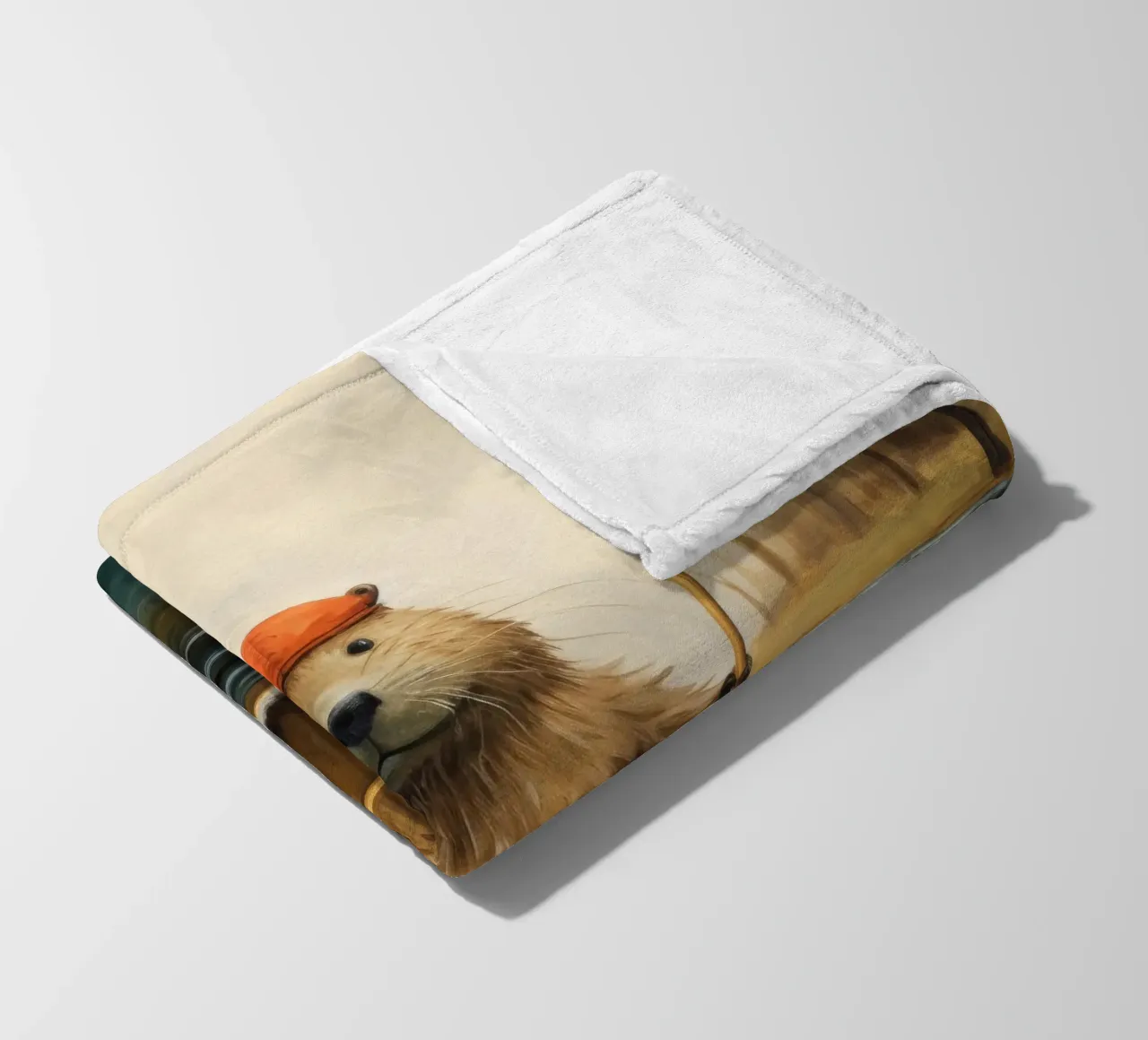 Minimal Beaver 2 fleece blanket by Minimal Animal Art
